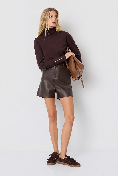 Knitted turtleneck blouse