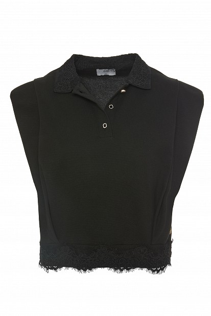 Polo μπλούζα με δαντέλα