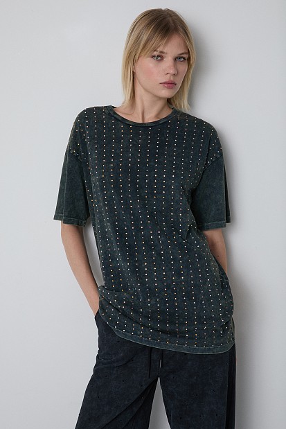 Tricou lung cu pietricele