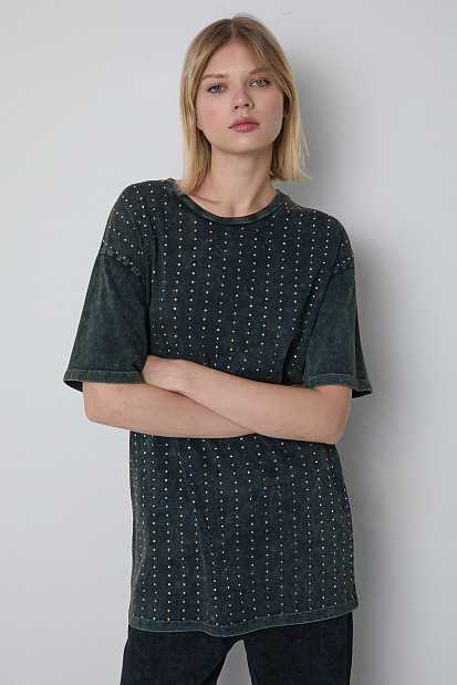 Tricou lung cu pietricele