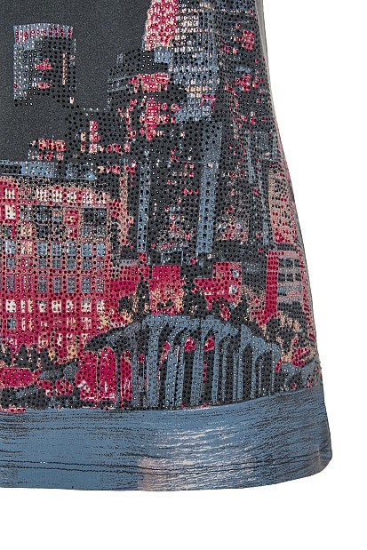 Printed T-shirt with rhinestones