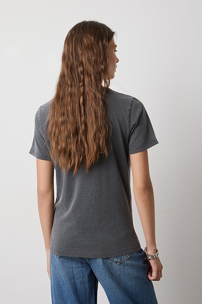 Printed T-shirt with rhinestones