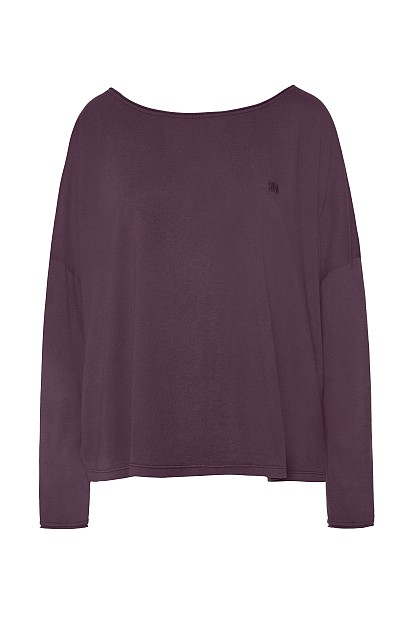 Oversized cotton long-sleeve blouse