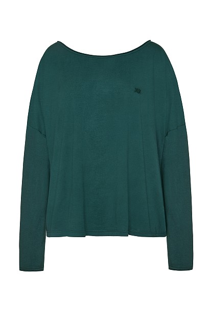 Oversized cotton long-sleeve blouse