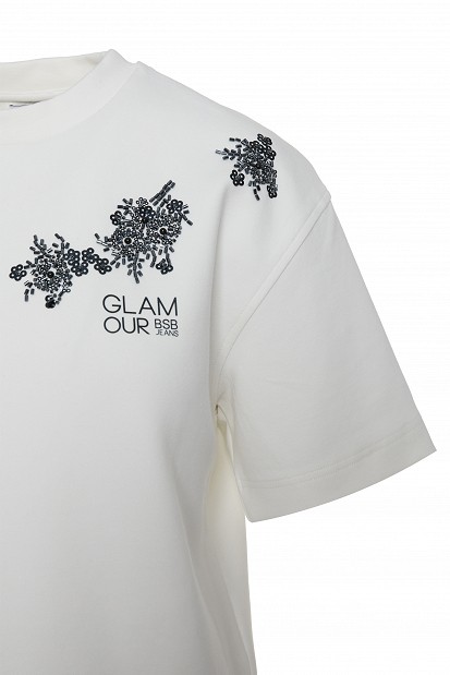 T-shirt με διακοσμητικές χάντρες