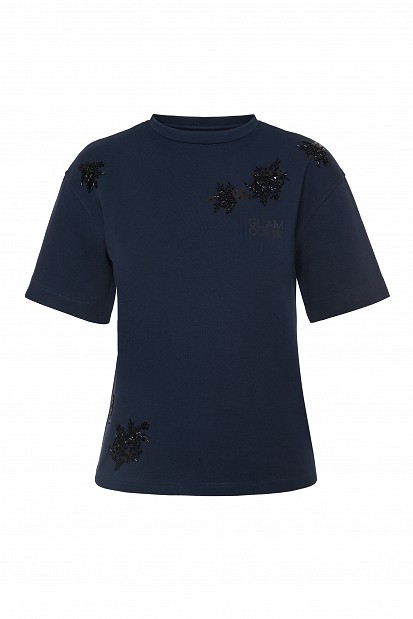T-shirt με διακοσμητικές χάντρες