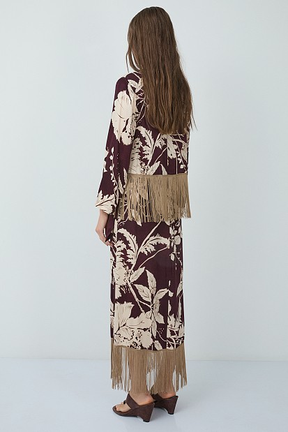 Floral blouse with fringe details