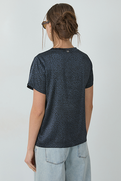 Animal print T-shirt με τύπωμα