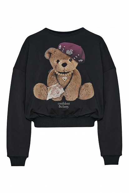 Sweatshirt with a teddy bear print
