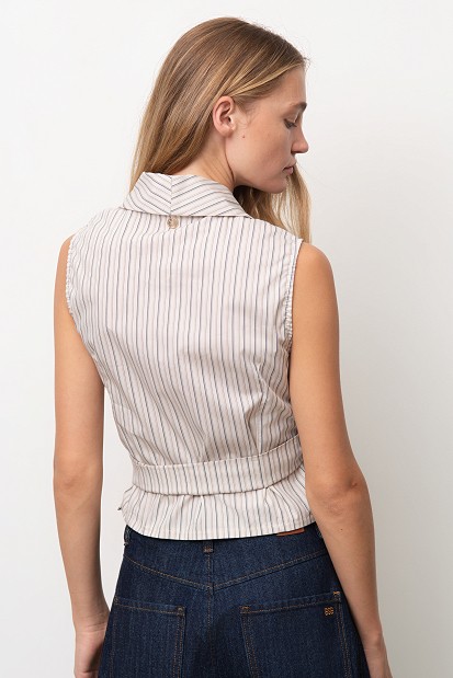 Striped wrap shirt