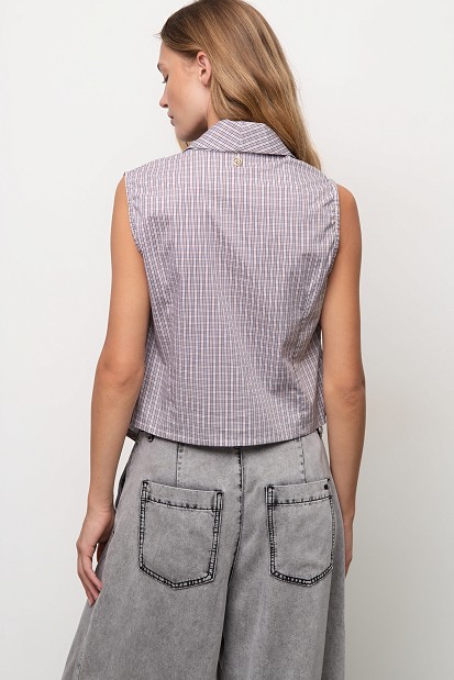 Striped wrap shirt