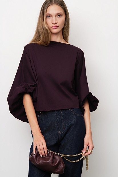 Blouse with balloon sleeves