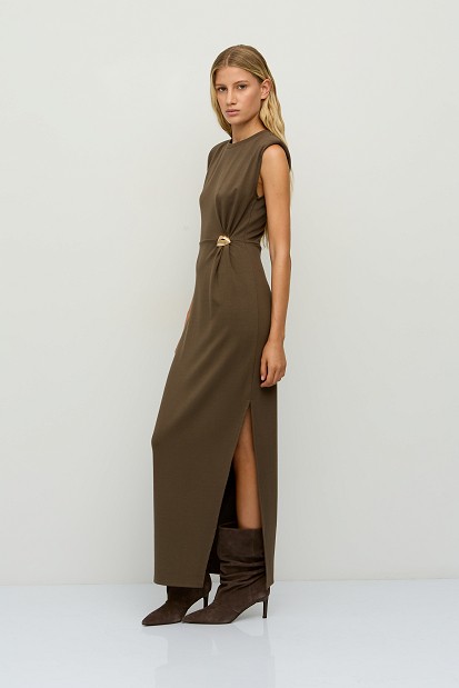Maxi dress with buckle detail