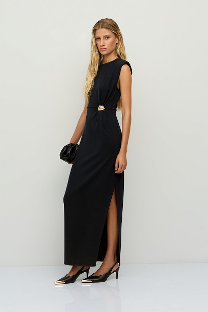 Maxi dress with buckle detail