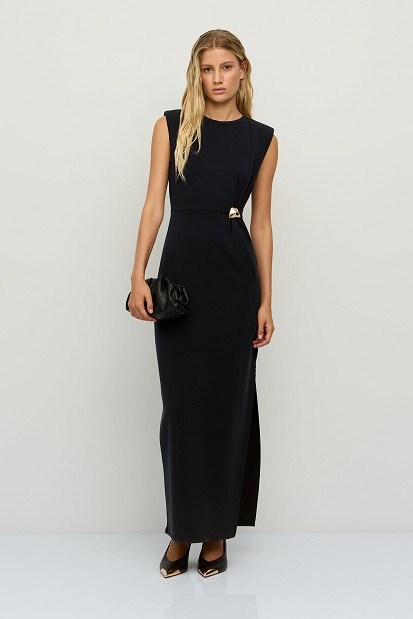 Maxi dress with buckle detail