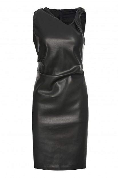 Mini leather-look dress