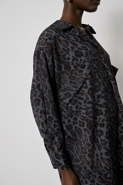 Μίνι λεοπάρ shirt dress