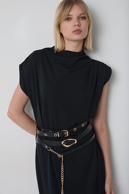 Rochie midi cu elemente decorative