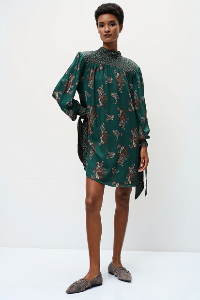 Paisley print mini dress
