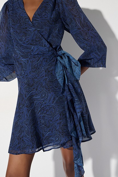 Mini printed wrap dress
