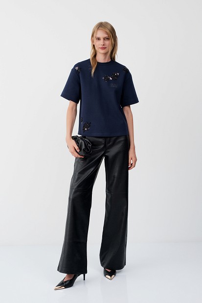 Erika leather-look trousers