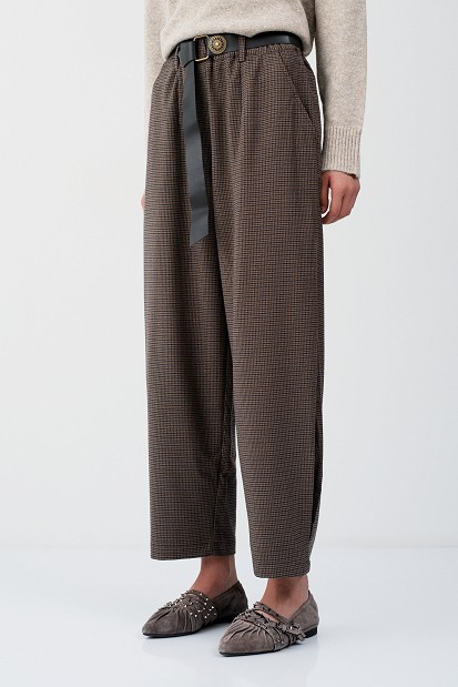 Joy barrel pied-de-poule trousers