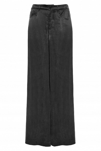 Suede wide-leg trousers