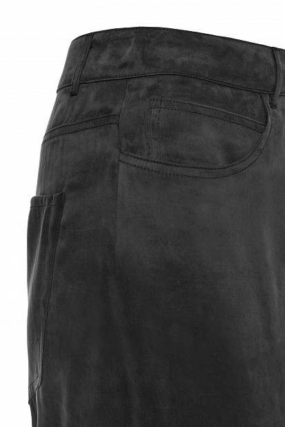 Suede wide-leg trousers