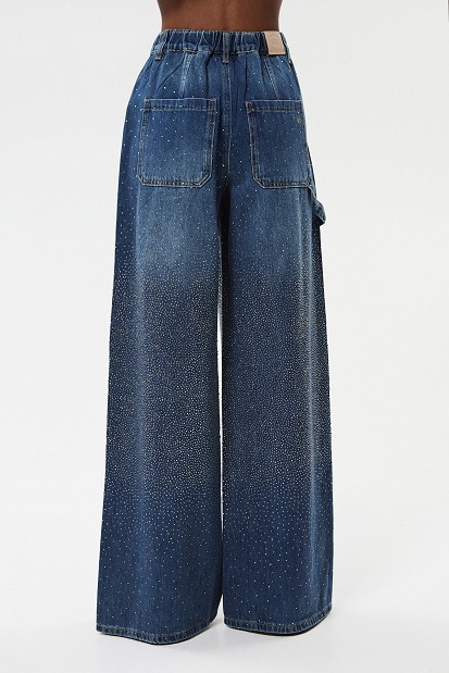 Lexa wide leg jeans with rhinestones