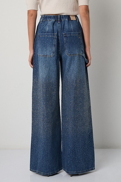 Lexa wide leg jeans with rhinestones