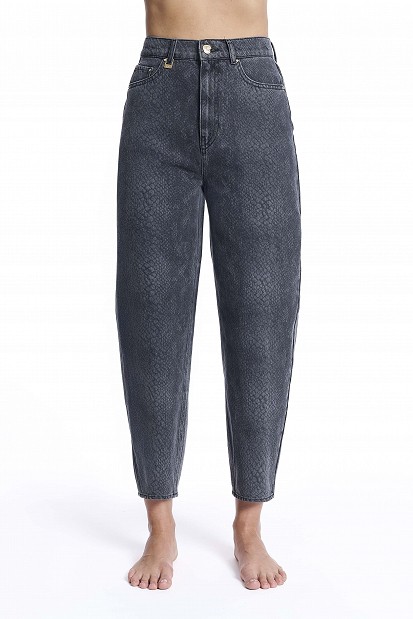 Tania balloon croc-effect jeans