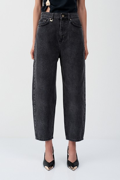 Tania balloon croc-effect jeans