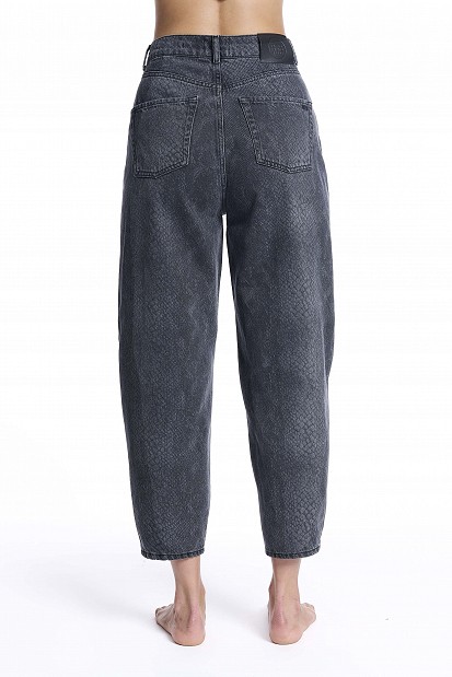 Tania balloon croc-effect jeans