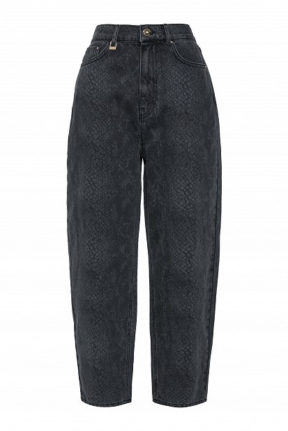 Tania balloon croc-effect jeans