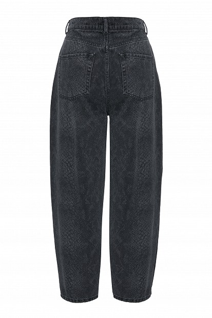 Tania balloon croc-effect jeans