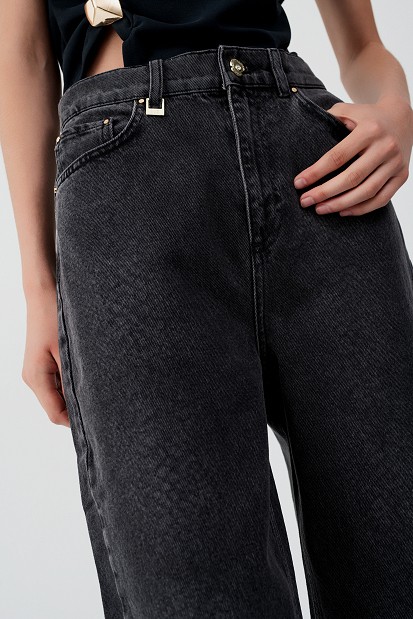 Tania balloon croc-effect jeans