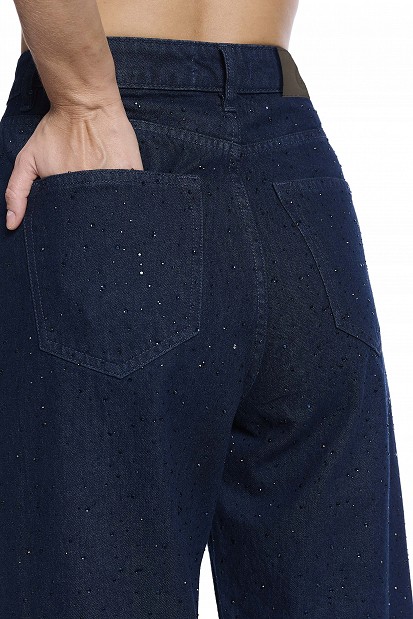 Tania barrel jeans with rhinestones