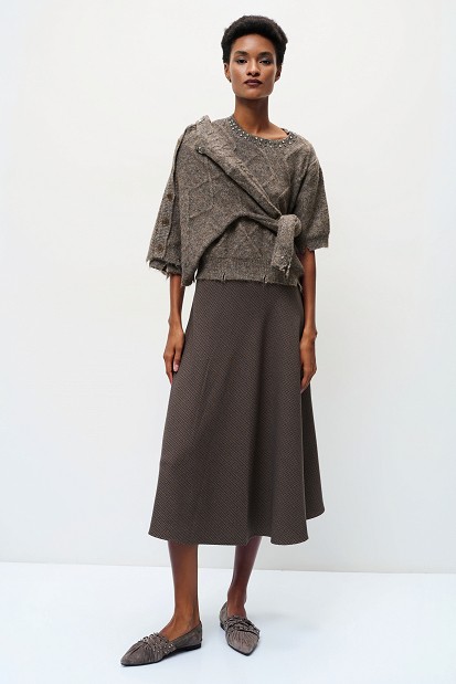 Midi flared skirt