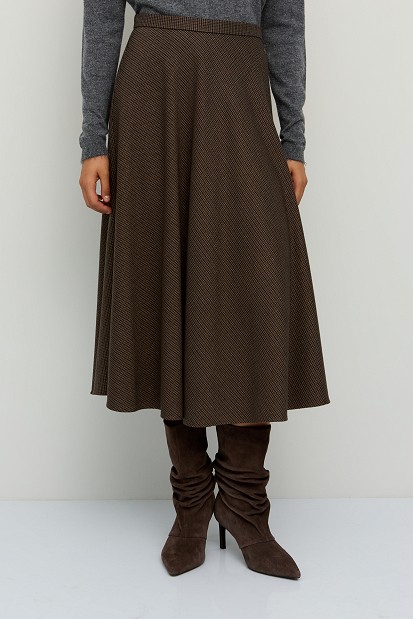 Midi flared skirt
