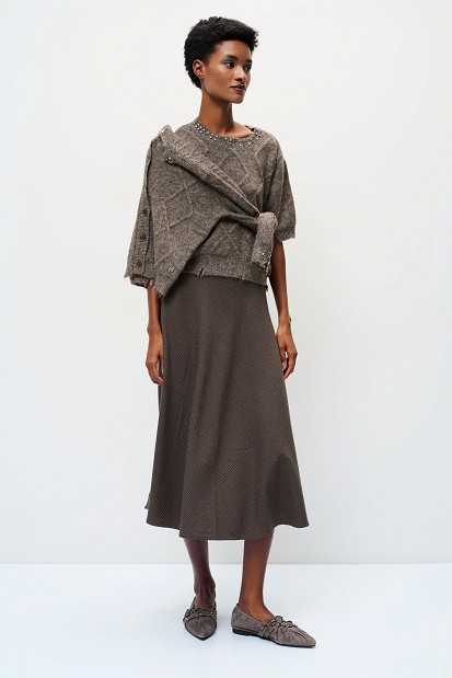 Midi flared skirt