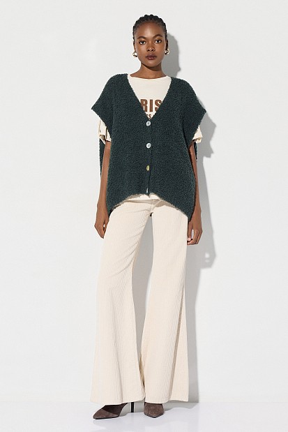 Knitted sleeveless cardigan