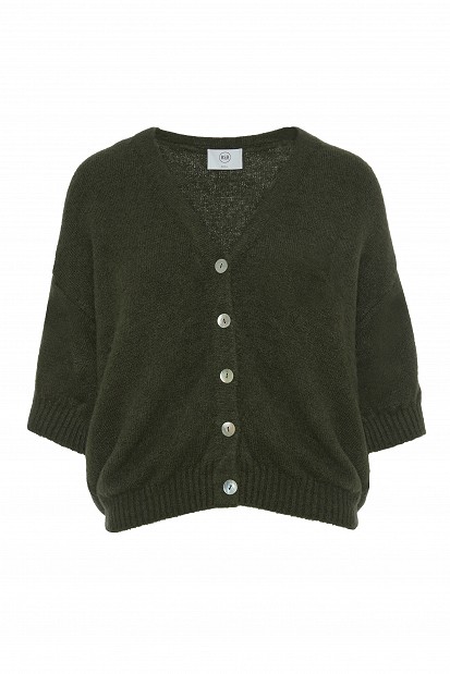 Knitted cardigan with 3/4 sleeves