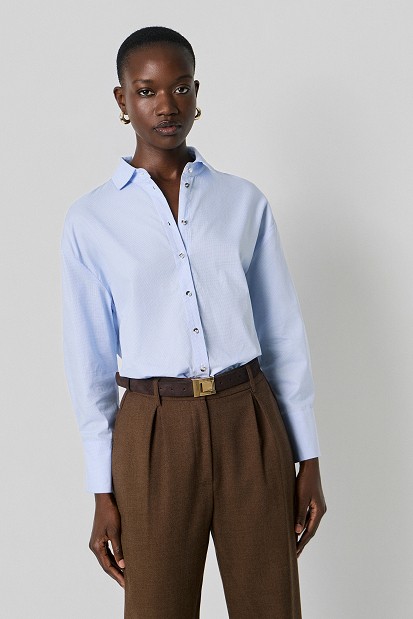 Oxford shirt with embroidered detailing on the back