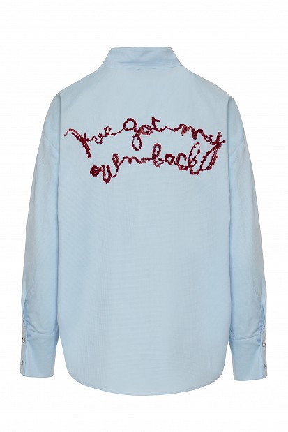 Oxford shirt with embroidered detailing on the back