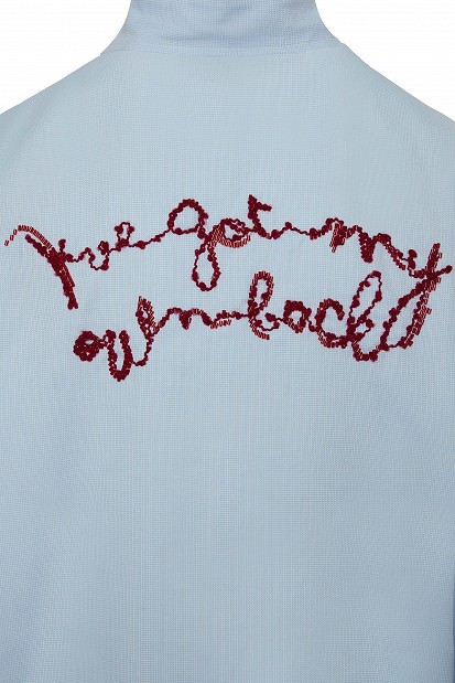 Oxford shirt with embroidered detailing on the back