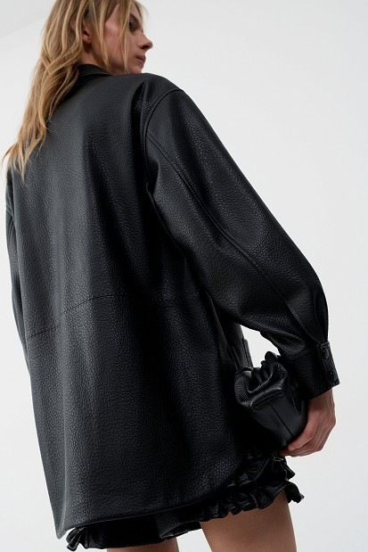 Leather-effect overshirt