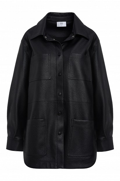 Leather-effect overshirt
