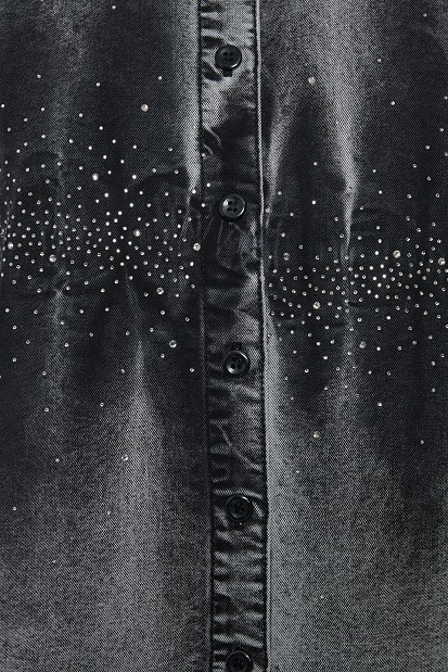 Cămașă denim cu model tie-dye și pietricele
