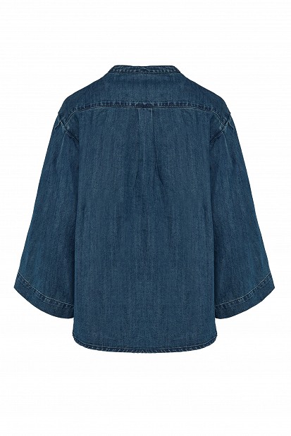 Denim overshirt with decorative embellishments