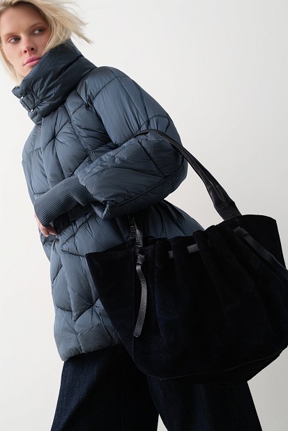Puffer μπουφάν με ριπ μανίκια